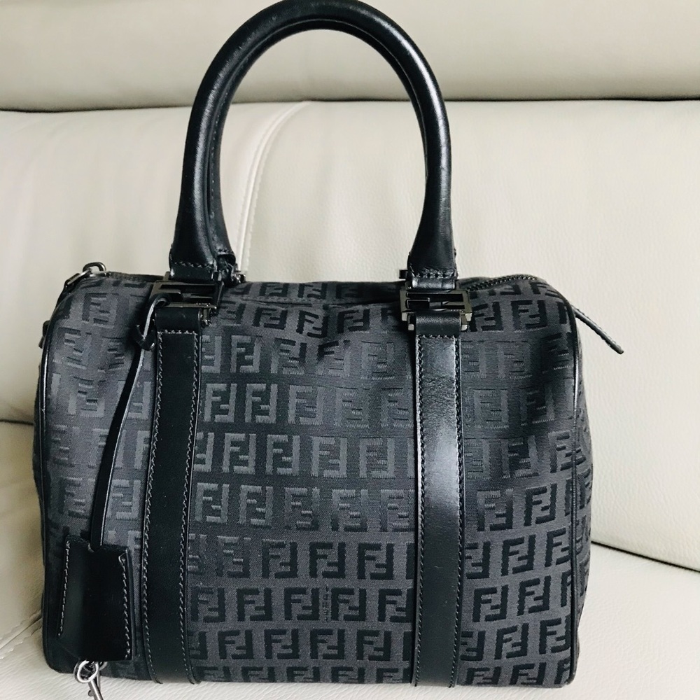 ❤️SOLD❤️ Fendi Zucchino Boston Bag